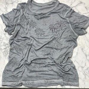 Express Charcoal Palm Print Women's Tee